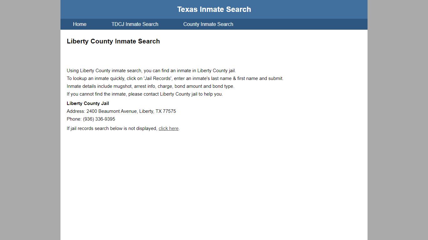 Liberty County Jail Inmate Search