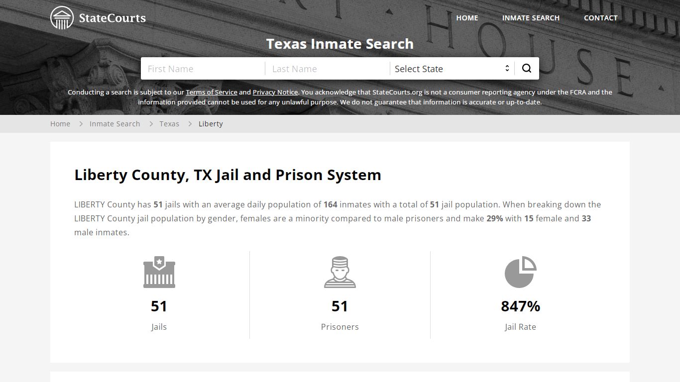 Liberty County, TX Inmate Search - StateCourts